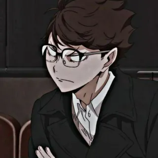 😬 anime, character, glasses, coat telegram sticker