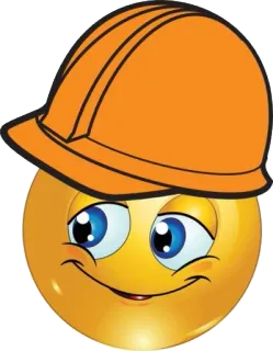 😀 emoji, construction, hardhat, smiley whatsapp sticker