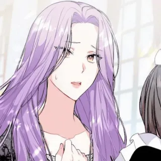 ✨ Anime, Manga, Femme, Cheveux violets, Webtoon, Dessin animé telegram sticker