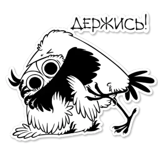💪 ДЕРЖИСЬ! 올빼미, 새, 응원, 격려, 귀여운, 동물 telegram sticker