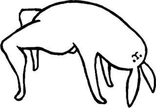 🙃 animale, coniglio, divertente, strano, astratto telegram sticker