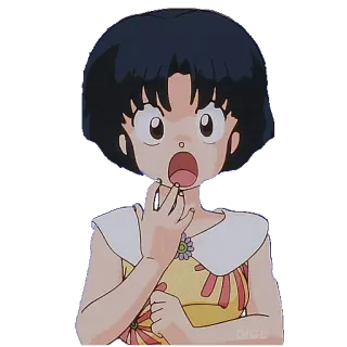 🙀 Akane Tendo Ranma ½ anime, impactada, chica, sorprendida, japonés whatsapp sticker