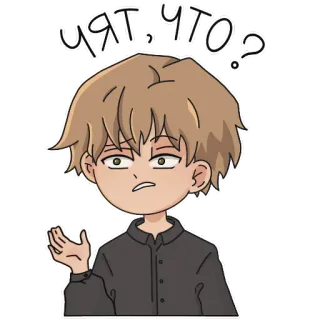 🤨 ЧЯТ, ЧТО? 困惑, 问题, 俄语, 动漫, 表情包 telegram sticker