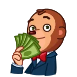 🤑 money, rich, animal, monkey, suit telegram sticker