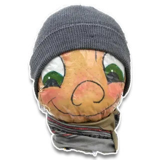 😊 Dibujos animados, Personaje, Mono, Gorro, Bufanda, Dibujado whatsapp sticker