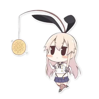 🏃 anime, chibi, cute, girl, bunny ears telegram sticker