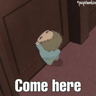😢 Come here Kreskówka, Słodkie, Chodź tu, Zaproszenie telegram sticker