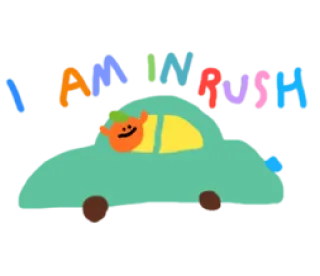😨 I AM IN RUSH Auto, Eile, Hektik, Fahren, Cartoon whatsapp sticker