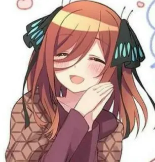 💙 anime, girl, smile, happy, butterfly telegram sticker