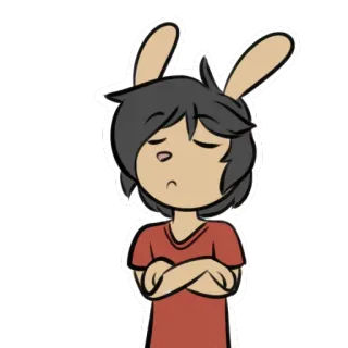 👎 coelho, triste, desenho animado, personagem, adesivo telegram sticker