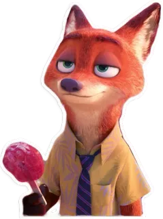 🍦 Nick Wilde Zootopia fox, cartoon, animal, character, nick wilde, zootopia, funny telegram sticker