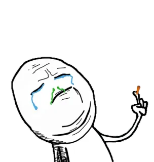 😣 middle finger, crying, meme, offensive whatsapp sticker