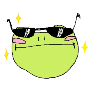 😎 กบ, แว่นกันแดด, น่ารัก, เท่, สติกเกอร์, คาวาอิ telegram sticker
