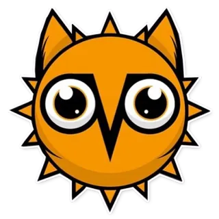 🐦 올빼미, 만화, 주황색, 귀여운, 동물 telegram sticker