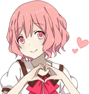 🤔 anime, cute, girl, heart, love, affection, romantic telegram sticker