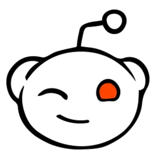 😉 reddit, social media, mascotte, alieno, occhiolino telegram sticker