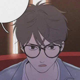🧸 homme, lunettes, dessin animé, expression, personnage telegram sticker