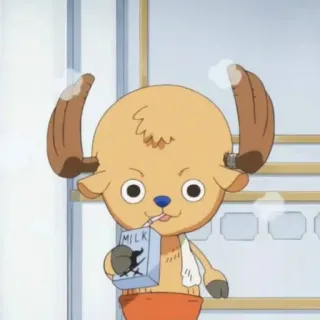 🧃 Tony Tony Chopper One Piece MILK Anime, Mignon, Dessin animé, Renne, Lait, Chopper telegram sticker