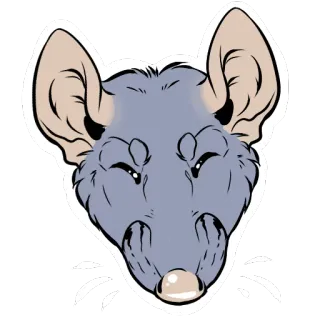 😄 rat, rongeur, animal, dessin animé, autocollant telegram sticker