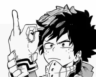 🖕 Izuku Midoriya My Hero Academia Anime, Dedo corazón, Gesto ofensivo, Manga whatsapp sticker