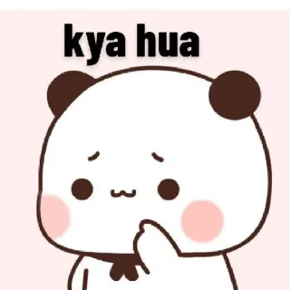 🤔 kya hua panda, cute, question, sad, expression whatsapp sticker