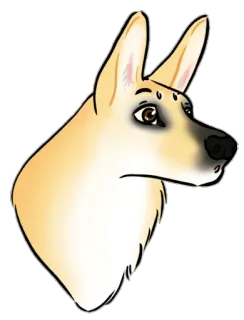 😮 anjing, hewan, peliharaan, ilustrasi, potret telegram sticker