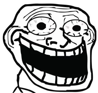 😂 Trollface Meme, Troll, Internet, Drôle, Visage telegram sticker