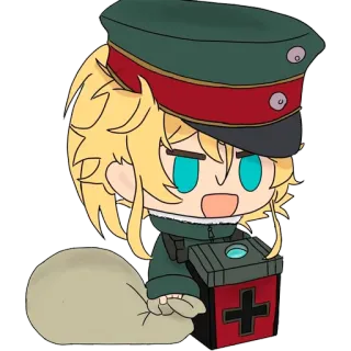 🤶 Tanya Degurechaff Saga of Tanya the Evil Anime, Manga, Isekai, Militär, Cartoon, Tanya, Degurechaff whatsapp sticker