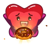 🍩 뱀파이어, 도넛, 귀여운, 카와이, 스티커, 이모지 telegram sticker