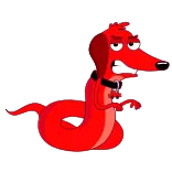 🐍 Hund, Cartoon, Tier, Rot telegram sticker