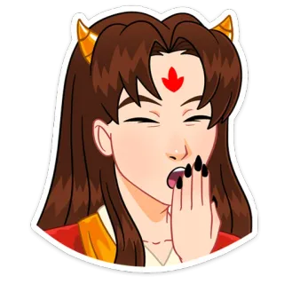 🥱 woman, cartoon, anime, yawn, sleepy, tired telegram sticker