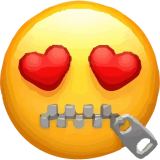 😍 Emoji, Mund zu, Liebe, Herzaugen, Gesichtsausdruck, Stille whatsapp sticker