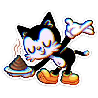 💩 gato, desenho animado, cocô, humor, adesivo whatsapp sticker