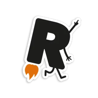 🚀 cartoon, letter R, rocket, character telegram sticker