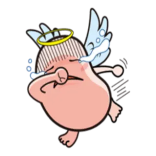 😭 cartoon, angel, illustration, funny, cute, character telegram sticker