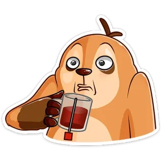 🍵 cartoon, animal, sloth, tea, drink, lazy telegram sticker