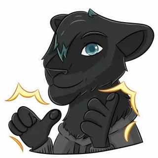 👍 animal, panthère, dessin animé, poilu, personnage whatsapp sticker