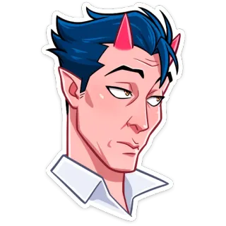 😳 demon, devil, horns, man, portrait, sticker telegram sticker