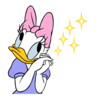😇 Daisy Duck hoạt hình, Disney, Vịt Daisy, nhân vật, dễ thương, lấp lánh telegram sticker