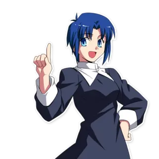 ☝ Anime, Dibujos animados, Personaje, Chica, Señalando, Sonriendo telegram sticker