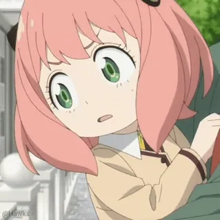🤍 Anya Forger Spy × Family @Hawks Anime, Spy x Family, Anya Forger, Dessin animé, Autocollant whatsapp sticker