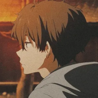➖ anime, boy, side profile, glasses, hoodie telegram sticker