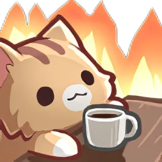👍 gato, café, fuego, meme whatsapp sticker