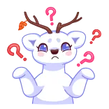 🤔 animal, lindo, ilustración, pegatina, pregunta, oso, ciervo, dibujo animado telegram sticker