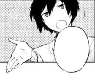 🌟 Anime, Manga, Postać, Dymek, Gest, Ręka telegram sticker