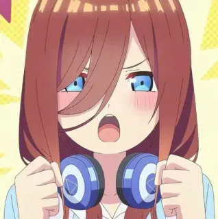 💙 anime, girl, headphones, cute telegram sticker
