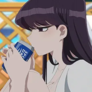 🍬 Komi Shouko Komi Can't Communicate Anime, Bebendo, Refrigerante, Desenho animado, Fofo, Personagem, Komi Can't Communicate telegram sticker