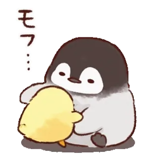 😱 モフ… chim cánh cụt, dễ thương, động vật, gà con, chim, kawaii telegram sticker