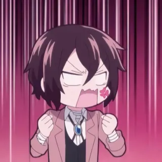 ⛓ Dazai Osamu Bungo Stray Dogs Anime, Chibi, Zły, Dazai Osamu, Bungo Stray Dogs telegram sticker