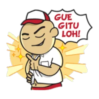 😎 GUE GITU LOH! cartoon, character, expression, pointing, sticker telegram sticker